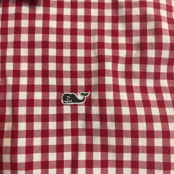 Vineyard Vine kids Red Checkered Shirt size medium 12-14 - Picture 2 of 5